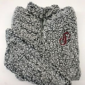 EXCLUDED -POSHMARK Grey Quarter Zip Sherpa…